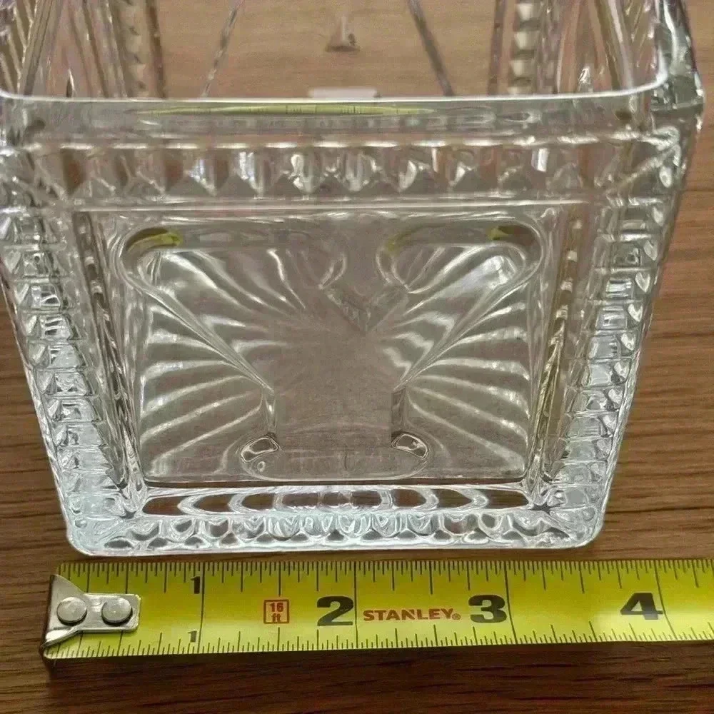 Decorative Glass Vase 3.5”x 4”, letters on outside spell BABY.